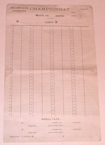 Ancien document championnat - ancien,