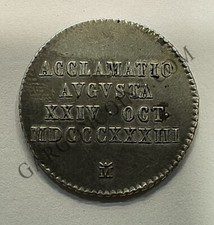 Isabel II Médaille De Proclamation 1 REAL 1833 CECAC Madrid Argent