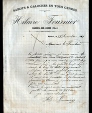 MAREUIL-sur-ARNON (18) ATELIER / SABOTS & GALOCHES "Hilaire FOURNIER" en 1919