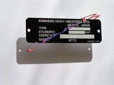 PLAQUE  CONSTRUCTEUR   KAWASAKI