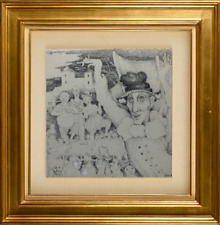 Jacques BOERI (1929-2004) SUPERBE SCENE ANIMEE CIRQUE OEUVRE ORIGINALE (33)