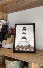 Aquarelle Encadrée Fait Main Phare De Chassiron 