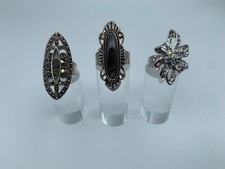 LOT 3 BAGUES FANTAISIES TAILLE 54 REGLABLES 22 GRAMMES 10 COULEUR ARGENT W491