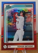 2024 Roman Anthony Donruss Rated Prospect Red Blue Foil Card #122 Boston Red Sox