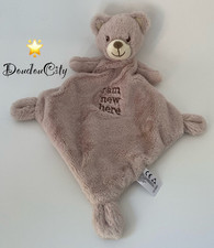4534🌟Doudou ours plat Mouchoir beige Marron I am New Here Nicotoy DOUX