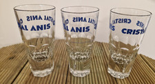 Superbe lot de 3 anciens verres anisette cristal anis
