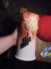 Ancien Seau Rafraichisseur à Bouteille de Vin Chapuis Mâcon Raisin feuille Vigne