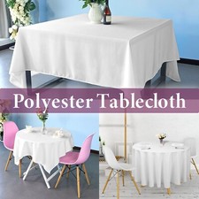 Blanc Filé Polyester Nappe Rond Carré pour Mariage Anniversaire Événement Fête