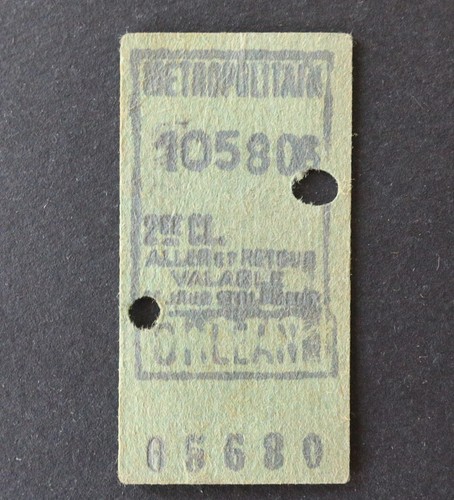 Ancien ticket paris - paris, métro
