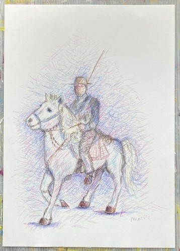 Dessin ancien camargue gardian - ancien,