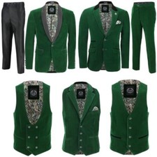 Hommes Velours Vert Vintage 3