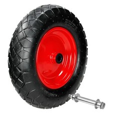 15" Roue de brouette pneumatique à air gonflable 4.80 / 4.00-8 axe inclus 390 mm
