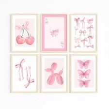 Trendy Pink Wall Art Bows