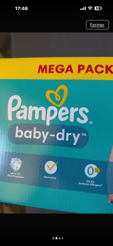 112 couches pampers - couches, baby-dry