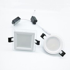 6W LED Panel Panneau Lumière Rond Carré Verre Spot Encastrable Led