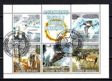 Animaux Menacés Guinée Bissau 2009 (232) Yvert n° 3065 à 3069 oblitérés