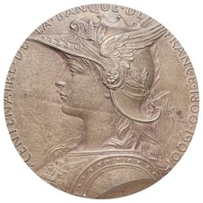 Médaille argent "Centenaire Banque de France 1800 - 1900  Gustave CAMBON " ROTY