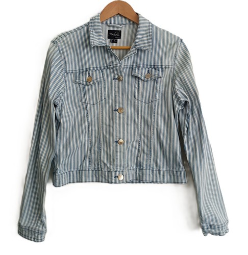 Veste jean rayures blanc - en,