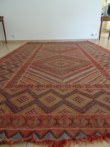 Ancien grand tapis laine - ancien,