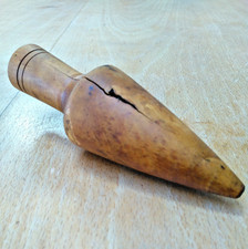 Toupie de plombier en bois de buis, art populaire, outil de métier, plomb.