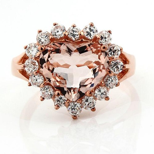 9ct coeur morganite - coeur, &