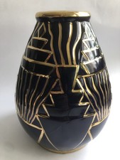 Vase Bleu Cobalt Et Or Art