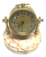 Ancien REVEIL art déco années 1930=1940 " DEP " orientable sur marbre fonctionne
