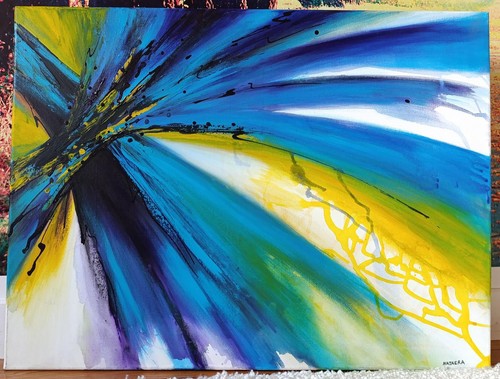 Peinture abstraite acrylique - peinture, abstraite,