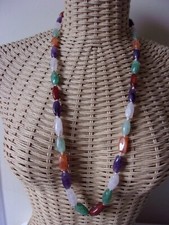 ♦ vintage ♦  joli collier en PIERRE  quartz  necklace nombreuses vertus