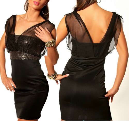 Robe mini chiffon paillettes - robe,