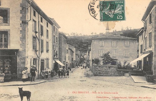 Cpa olliergues rue la - olliergues,
