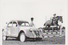 CITROEN 2CV - 2 CV JUMPING CHEVAL - CARTE POSTALE 10 X 15 CM
