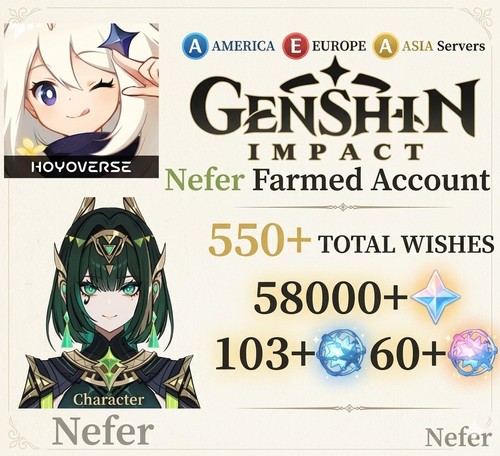 Compte genshin impact 550 - |, 550+