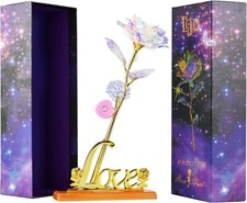 Rose Eternelle artificielle Coffret Cadeau -Rose lumineuse scintillante Galaxie