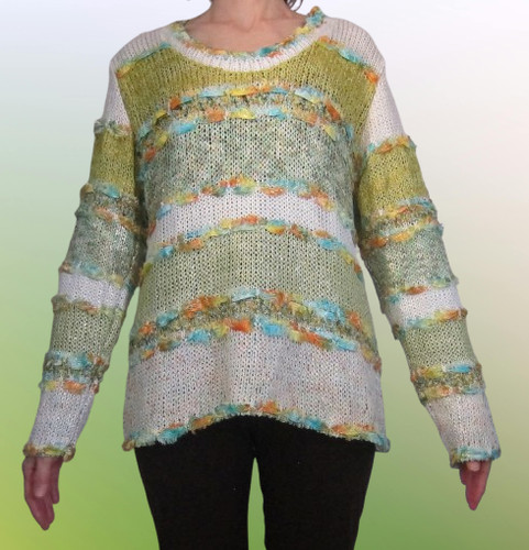 Pull maille blanc - /vert, vango