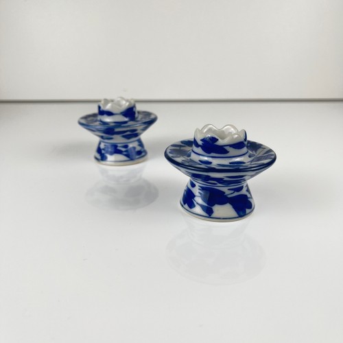 Set bougeoirs porcelaine - 2,