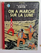 ANCIEN ALBUM BD-TINTIN-ON A MARCHE SUR LA LUNE-HERGE-CASTERMAN 1955-