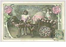 CHIENS.VOITURE A CHIEN.PAQUES