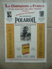 AFFICHE ANCIENNE MOTO-CROSS VINTAGE / HUILE POLAROIL 