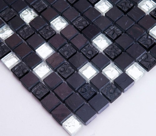 Argent verre noir pierre - noir,