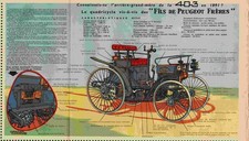 Document (Ref CG 13) 1957 : AUTO : QUADRICYCLE VIS A VIS PEUGEOT FRERES TAVARD