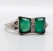 Bague tank nœud art deco or