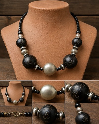 Collier touareg bois - bois, métal