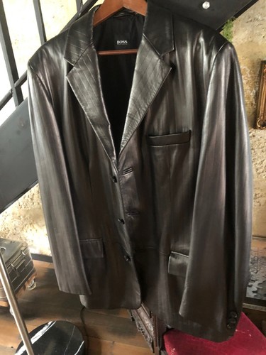 Veste cuir hugo boss taille - cuir,