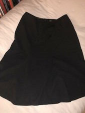 DONNA KARAN SIGNATURE RUNWAY BLACK GABARDINE WOOL ALL SEASONS A SKIRT 4 6 S M 