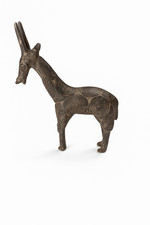 Girafe en bronze Dogon – sculpture africaine artisanale – Mali