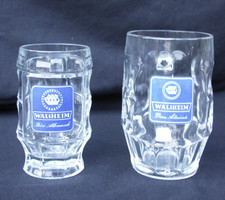 Lot de 2 chopes en verre Walsheim à bière allemande 0,5 l 50 cl et 25 cl 0,25 l
