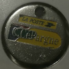 JETON DE CADDIE METAL ♦ " LA POSTE C.CEPARGNE " ♦ PUBLITOUT Tel