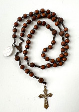 Chapelet fin XIXeme en noix de corozo, rosaire, prières, Christ, croix