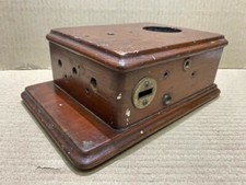 Vintage Ancien Rare Unique Fait Mural Type Téléphone en Bois Multi-Usages Boîte